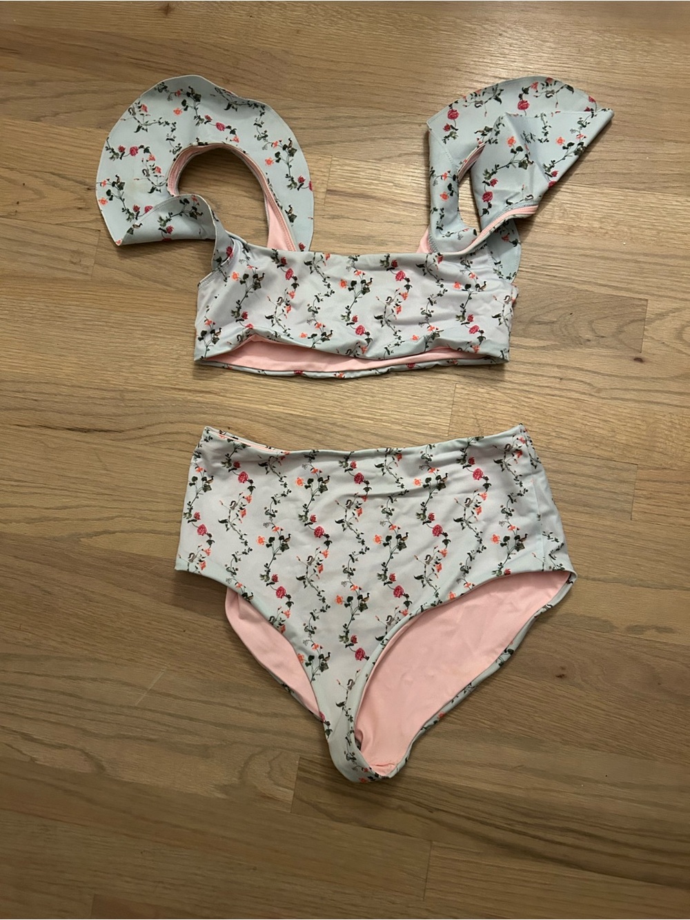 Hill House Pink Swim Bottoms with Light Blue Tag